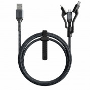Nomad Kevlar USB-A to Universal Cable - здрав кевларен кабел за устройства с Lightning, microUSB и USB-C порт (150 см) (черен)