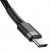 Baseus Cafule USB-C to USB-C Cable PD 2.0 60W (CATKLF-GG1) - кабел с въжена оплетка и бързо зареждане за устройства с USB-C порт (100 см) (черен-сив) 5