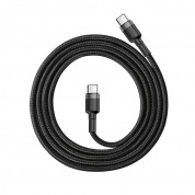 Baseus Cafule USB-C to USB-C Cable PD 2.0 60W (CATKLF-GG1) - кабел с въжена оплетка и бързо зареждане за устройства с USB-C порт (100 см) (черен-сив) 1