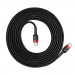 Baseus Cafule USB-C to USB-C Cable PD 2.0 60W (CATKLF-H91) - кабел с въжена оплетка и бързо зареждане за устройства с USB-C порт (200 см) (черен-червен) 3