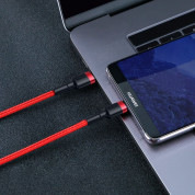 Baseus Cafule USB-C to USB-C Cable PD 2.0 60W (CATKLF-H91) - кабел с въжена оплетка и бързо зареждане за устройства с USB-C порт (200 см) (черен-червен) 6