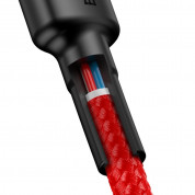 Baseus Cafule USB-C to USB-C Cable PD 2.0 60W (CATKLF-H09) - кабел с въжена оплетка и бързо зареждане за устройства с USB-C порт (200 см) (червен) 3