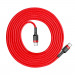 Baseus Cafule USB-C to USB-C Cable PD 2.0 60W (CATKLF-H09) - кабел с въжена оплетка и бързо зареждане за устройства с USB-C порт (200 см) (червен) 2