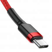Baseus Cafule USB-C to USB-C Cable PD 2.0 60W (CATKLF-H09) - кабел с въжена оплетка и бързо зареждане за устройства с USB-C порт (200 см) (червен) 4