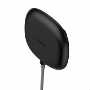 Baseus Suction Cup Wireless Charger - залепяща се подложка (пад) за безжично зареждане с USB кабел (черен) 3