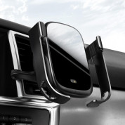 Baseus Rock Solid Wireless Charger Car Mount (WXHW01-01) - поставка за радиатора на кола с безжично зареждане за Qi съвместими смартфони (черен) 6
