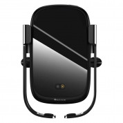 Baseus Rock Solid Wireless Charger Car Mount (WXHW01-01) - поставка за радиатора на кола с безжично зареждане за Qi съвместими смартфони (черен) 1