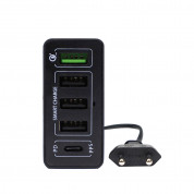 4smarts Mains Charging Station VoltPlug PPS Power Delivery & QC3.0 60W with 4xUSB and USB-C outputs (black) 1