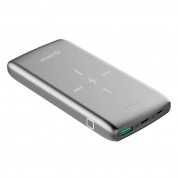 Platinet Power Bank 10000 mAh QI Wireless Charging - външна батерия с безжично зареждане, USB изходa и USB-C порт за таблети и смартфони (сив) 1