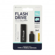 Platinet Pendrive USB 3.0 X-Depo 16GB + USB-C Adapter - флаш памет 16GB с USB-C адаптер (черен)