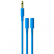 IncrediCables Audio Splitter Cable - аудио разклонител (сплитер) за мобилни устройства с 3.5 мм стерео-жак (син) 1