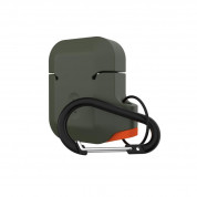 Urban Armor Gear Soft Touch Waterproof Silicone Hang Case - водо и удароустойчив силиконов калъф с карабинер за Apple Airpods (тъмнозелен) 5
