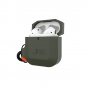 Urban Armor Gear Soft Touch Waterproof Silicone Hang Case - водо и удароустойчив силиконов калъф с карабинер за Apple Airpods (тъмнозелен) 3