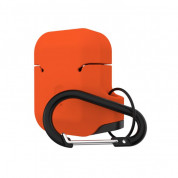 Urban Armor Gear Soft Touch Waterproof Silicone Hang Case - водо и удароустойчив силиконов калъф с карабинер за Apple Airpods (оранжев) 1