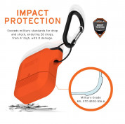 Urban Armor Gear Soft Touch Waterproof Silicone Hang Case - водо и удароустойчив силиконов калъф с карабинер за Apple Airpods (оранжев) 7