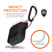 Urban Armor Gear Soft Touch Waterproof Silicone Hang Case - водо и удароустойчив силиконов калъф с карабинер за Apple Airpods (черен-оранжев) 8