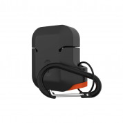 Urban Armor Gear Soft Touch Waterproof Silicone Hang Case for Apple Airpods (black-orange) 1