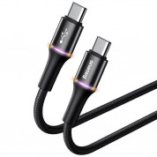 Baseus Halo USB-C to USB-C Cable PD 2.0 60W (CATGH-I01) - кабел с въжена оплетка за устройства с USB-C порт (50 см) (черен)  1