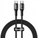 Baseus Halo USB-C to USB-C Cable PD 2.0 60W (CATGH-I01) - кабел с въжена оплетка за устройства с USB-C порт (50 см) (черен)  1