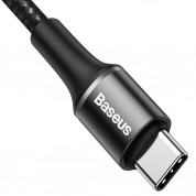 Baseus Halo USB-C to USB-C Cable PD 2.0 60W (CATGH-I01) - кабел с въжена оплетка за устройства с USB-C порт (50 см) (черен)  3