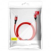 Baseus Halo USB-C to USB-C Cable PD 2.0 60W (CATGH-J09) - кабел с въжена оплетка за устройства с USB-C порт (100 см) (червен)  4