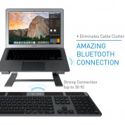 Macally Solar Powered Slim Bluetooth Wireless Keyboard - безжична Bluetooth клавиатура със соларно зареждане за MacBook и Apple компютри (тъмносив)  4