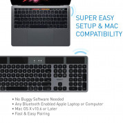 Macally Solar Powered Slim Bluetooth Wireless Keyboard - безжична Bluetooth клавиатура със соларно зареждане за MacBook и Apple компютри (тъмносив)  8