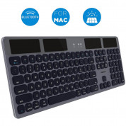 Macally Solar Powered Slim Bluetooth Wireless Keyboard - безжична Bluetooth клавиатура със соларно зареждане за MacBook и Apple компютри (тъмносив) 