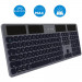 Macally Solar Powered Slim Bluetooth Wireless Keyboard - безжична Bluetooth клавиатура със соларно зареждане за MacBook и Apple компютри (тъмносив)  1