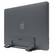 Macally Vertical Laptop Stand - вертикална стоманена поставка за MacBook и лаптопи (тъмносив)  1