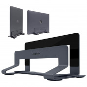 Macally Vertical Laptop Stand - вертикална стоманена поставка за MacBook и лаптопи (тъмносив)  6