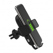 Platinet Wireless Induction Smartphone Charger - поставка за радиатора на кола с безжично зареждане за QI съвместими смартфони (черен)
