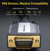 Baseus Enjoyment Series VGA Male To VGA Male Cable (CAKSX-T0G) - VGA към VGA кабел (100 см) (черен) 4
