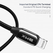 Baseus BMX Sequins USB-C to Lightning Cable PD 18W - MFI сертифициран USB-C към Lightning кабел за Apple устройства с Lightning порт (120 см) (черен) 1