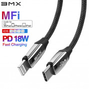 Baseus BMX Sequins USB-C to Lightning Cable PD 18W - MFI сертифициран USB-C към Lightning кабел за Apple устройства с Lightning порт (180 см) (черен)