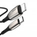 Baseus Horizontal USB-C to Lightning Cable - USB-C към Lightning кабел за Apple устройства с Lightning порт (200 см) (черен) 2