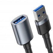 Baseus Cafule USB-А 3.0 Male to USB-А 3.0 Female Extension USB Cable (CADKLF-B0G) - удължителен USB кабел с въжена оплетка (100 см) (тъмносив) 1