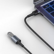 Baseus Cafule USB-А 3.0 Male to USB-А 3.0 Female Extension USB Cable (CADKLF-B0G) - удължителен USB кабел с въжена оплетка (100 см) (тъмносив) 3