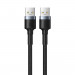 Baseus Cafule USB-А 3.0 Male to USB-А 3.0 Male USB Cable - USB кабел (мъжко-мъжко) с въжена оплетка (100 см) (тъмносив) 2