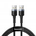 Baseus Cafule USB-А 3.0 Male to USB-А 3.0 Male USB Cable - USB кабел (мъжко-мъжко) с въжена оплетка (100 см) (тъмносив) 1