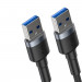 Baseus Cafule USB-А 3.0 Male to USB-А 3.0 Male USB Cable - USB кабел (мъжко-мъжко) с въжена оплетка (100 см) (тъмносив) 4