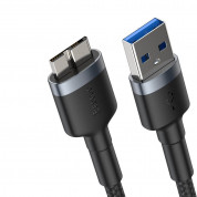 Baseus Cafule USB-А 3.0 Male to microUSB 3.0 Male USB Cable - USB-A към microUSB 3.0 кабел за мобилни устройства (100 см) (тъмносив)