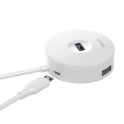 Baseus USB-A & USB-C Round Box Hub Adapter (12 cm) (white) 2