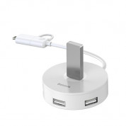 Baseus USB-A & USB-C Round Box Hub Adapter (12 cm) (white) 1