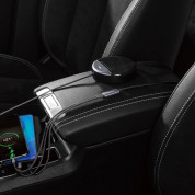 Baseus Car Sharing Charging Station - кутия за организране на кабели с USB изходи и универсален 3-в-1 USB кабел с Lightning, microUSB и USB-C конектори (черен) 5