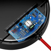 Baseus Car Sharing Charging Station - кутия за организране на кабели с USB изходи и универсален 3-в-1 USB кабел с Lightning, microUSB и USB-C конектори (червен) 3