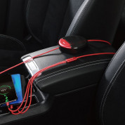 Baseus Car Sharing Charging Station - кутия за организране на кабели с USB изходи и универсален 3-в-1 USB кабел с Lightning, microUSB и USB-C конектори (червен) 7