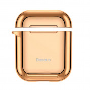 Baseus Shining Hook Silica Gel Case - силиконов калъф за Apple Airpods & Apple Airpods 2 (златист) 2