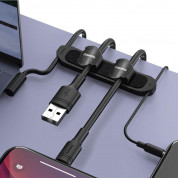 Baseus Cable Fixer Kit (TZACGX-01) - органайзер за кабели с лепяща основа и 15 велкро лепенки (черен) 5