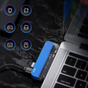 Baseus Transparent Series USB-C Hub CAHUB-TS03 - мултифункционален хъб за свързване на допълнителна периферия за устройства с USB-C (син) 6